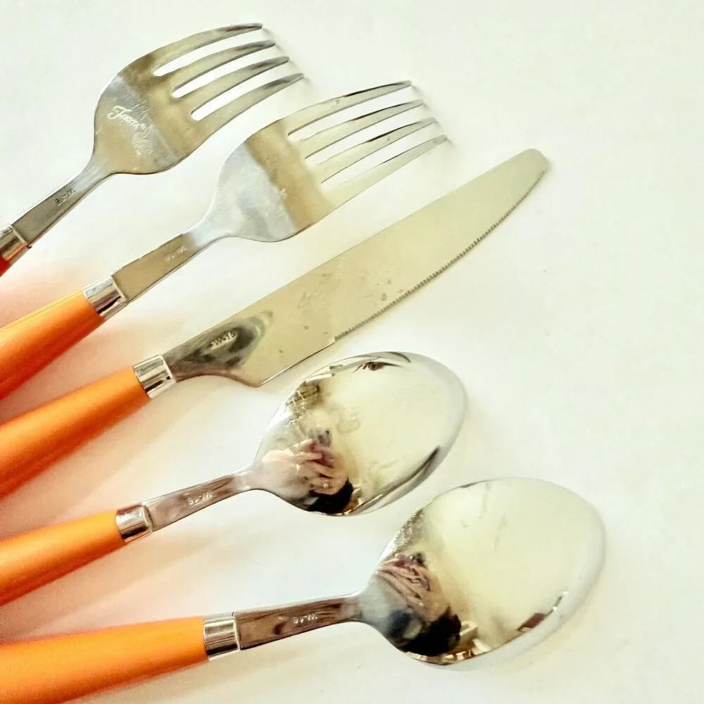 Fiesta TANGERINE 5 pc Place Setting - Fiesta Ware Flatware - Orange Fiestaware